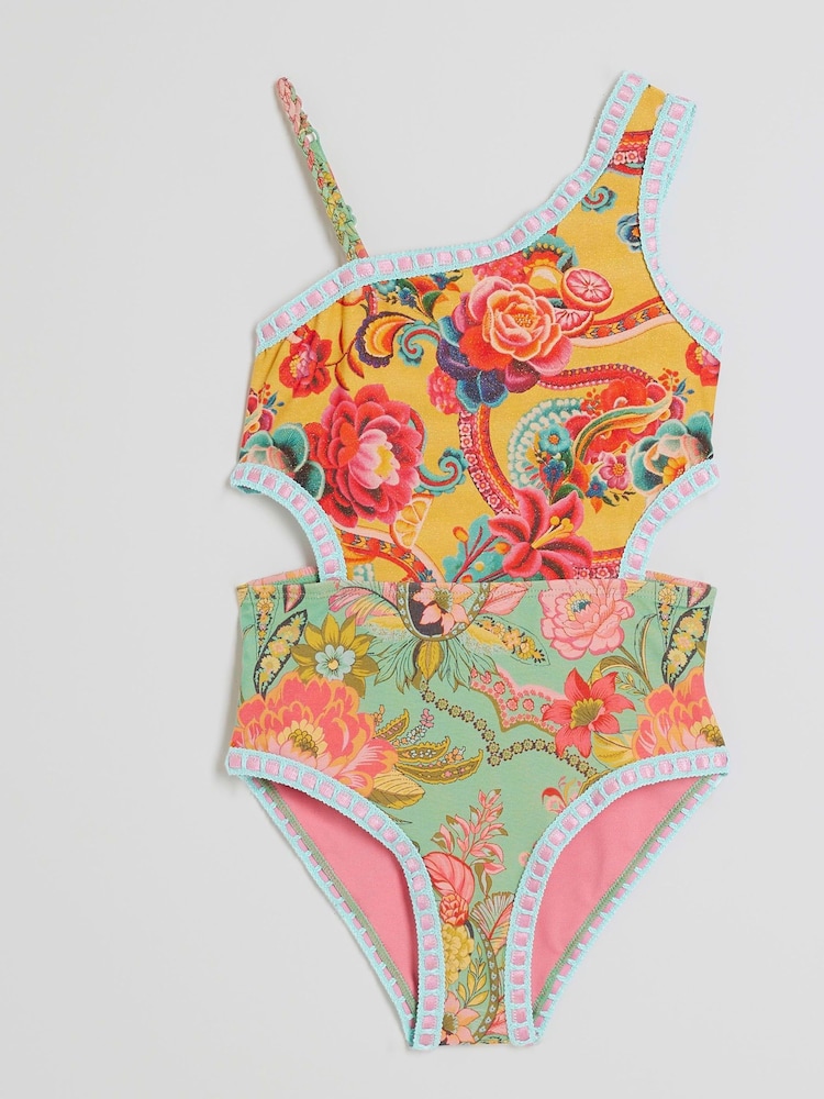 River Island Girls Cut Out Swimsuit - Imagen 1 de 3