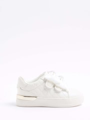 River Island White Girls Bow Trainers - Image 1 of 5