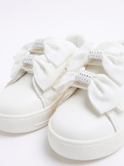 River Island White Girls Bow Trainers - Image 4 of 5
