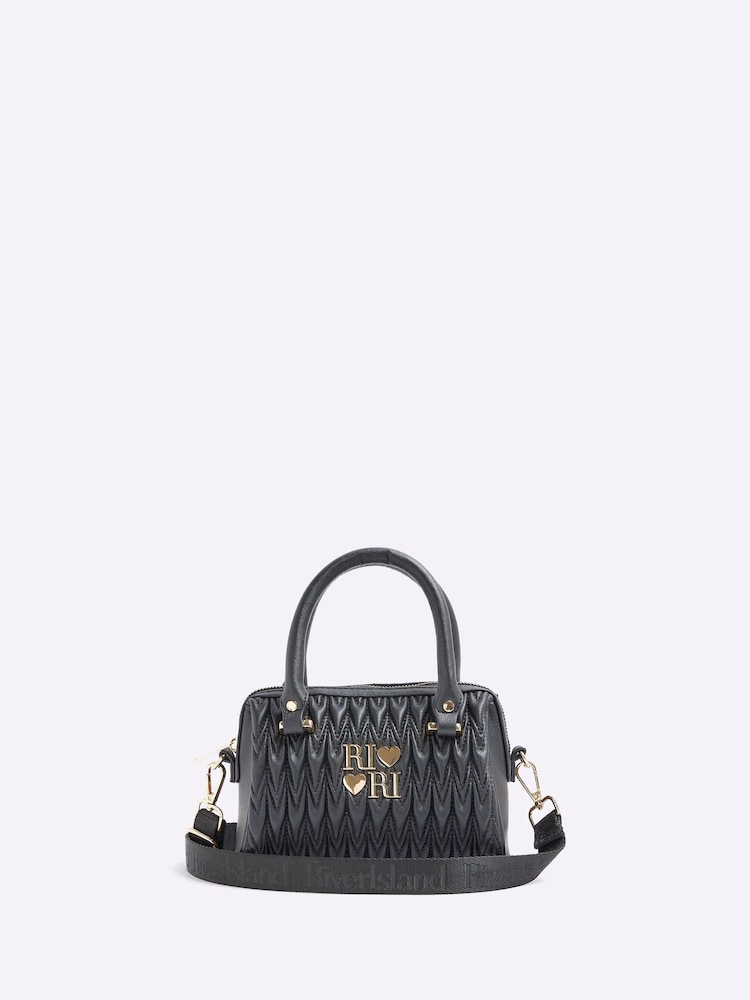 River Island Black Girls Ruched Bowler Bag - Image 1 of 5