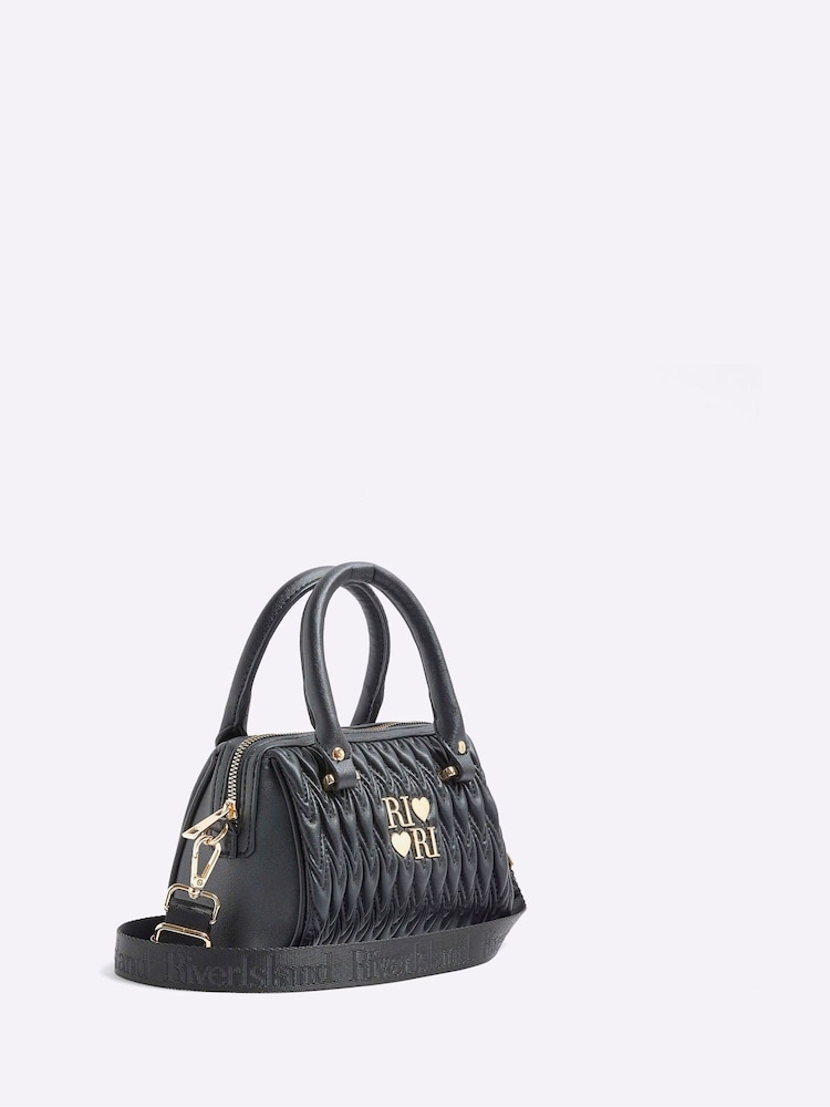 River Island Black Girls Ruched Bowler Bag - Image 3 of 5