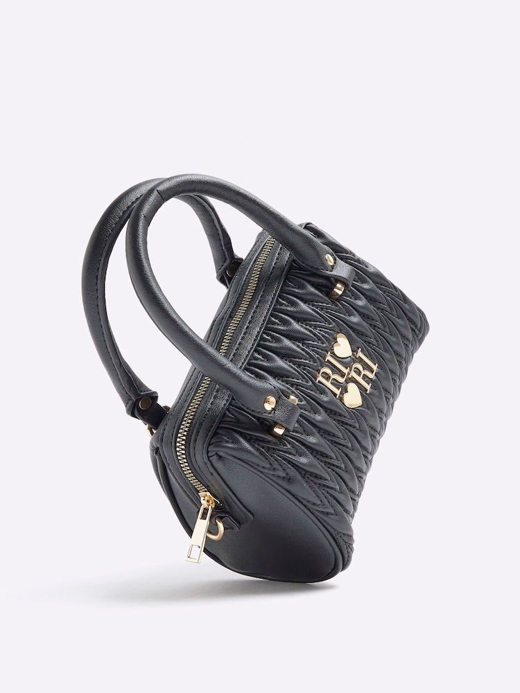 River Island Black Girls Ruched Bowler Bag - Image 4 of 5