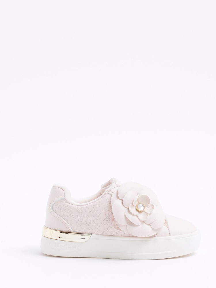 River Island Pink Girls Flower Trainers - Image 1 of 2