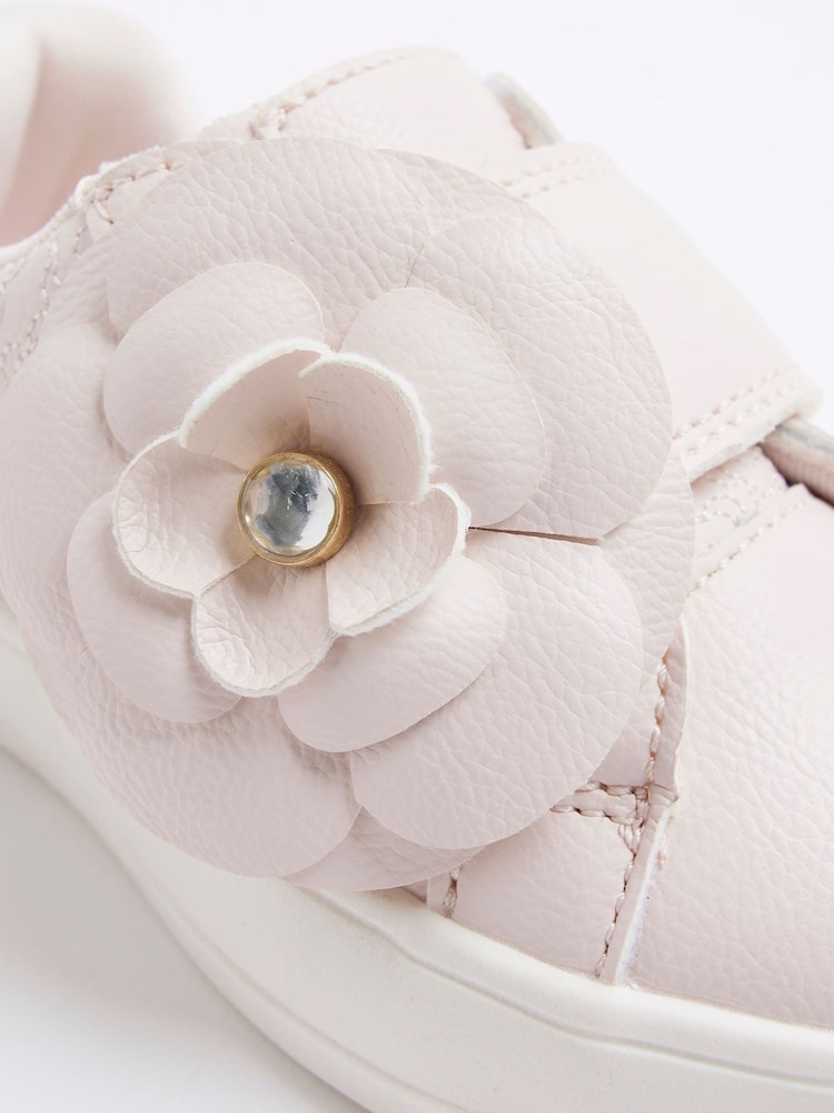 River Island Pink Girls Flower Trainers - Image 2 of 2