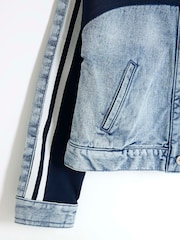 River Island Blue Girls 100% Cotton Hybrid Denim Jacket - Image 3 of 4
