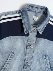 River Island Blue Girls 100% Cotton Hybrid Denim Jacket - Image 4 of 4