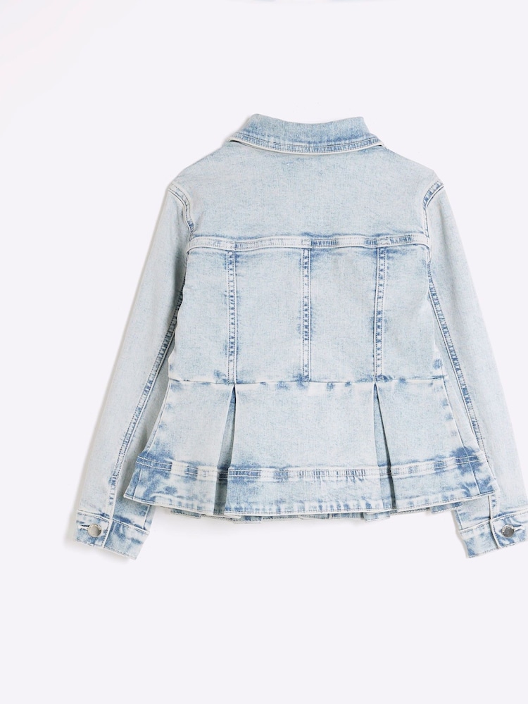 River Island Girls Peplum Denim Jacket - صورة 2 من 4