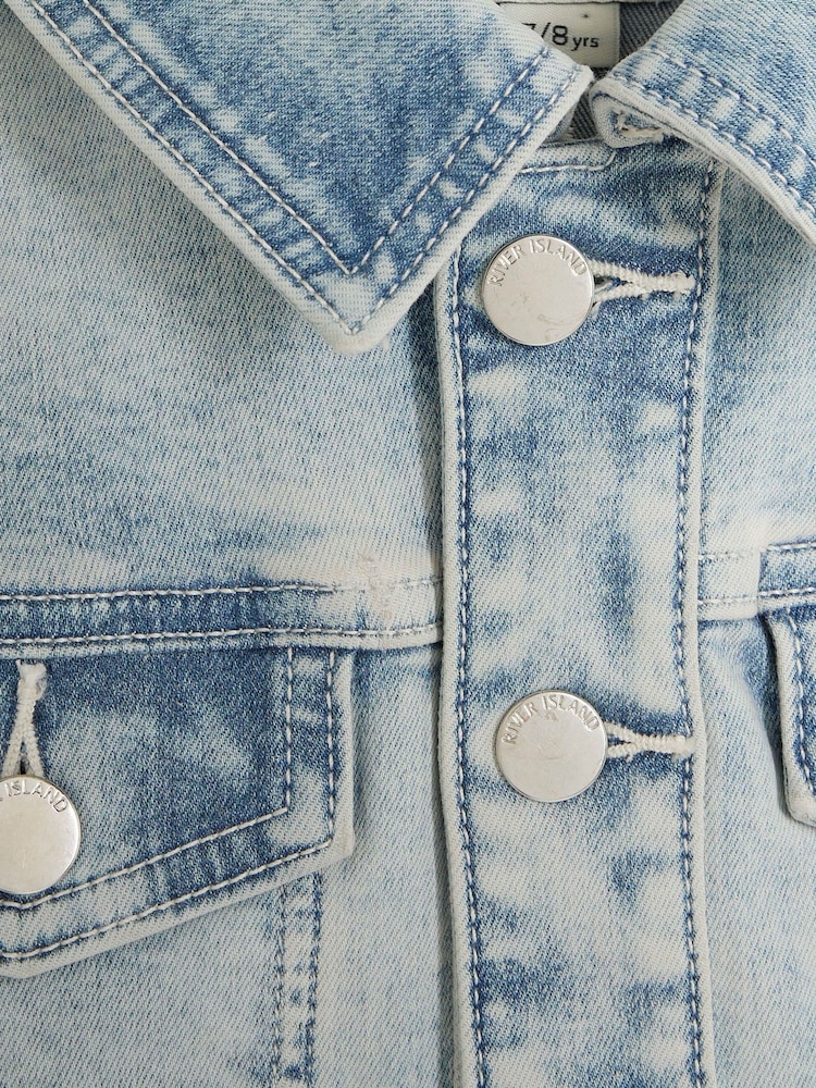 River Island Girls Peplum Denim Jacket - صورة 4 من 4