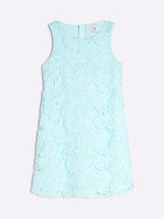 River Island Blue Girls 3D Flower Shift Dress - Image 1 of 4