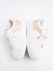 River Island Pink Girls Monogram Trainers - Image 3 of 4
