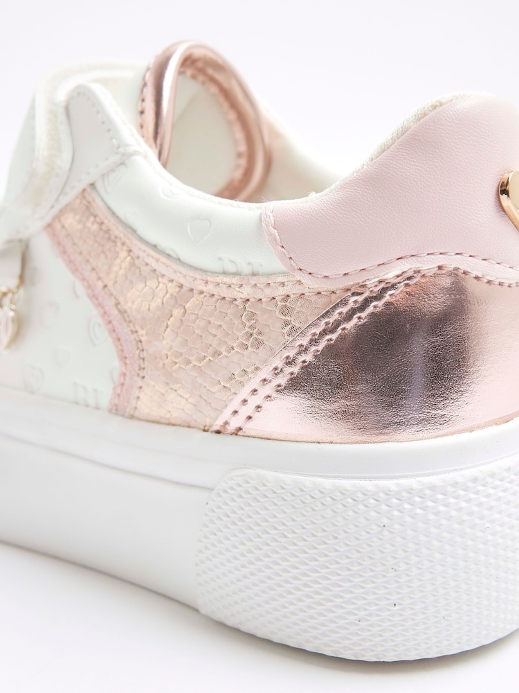 River Island Pink Girls Monogram Trainers - Image 4 of 4