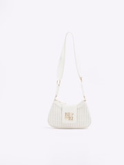 River Island White Girls Raffia Scoop Cross-Body Bag - Image 1 of 5