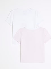 River Island Girls Graphic 100% Cotton Tops 2 Pack - Bild 2 von 4