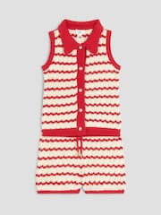 River Island Red Girls Stripe Polo Set - Image 3 of 5