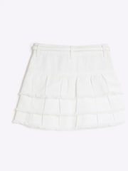 River Island White Girls 100% Cotton Denim Rara Skirt - Image 2 of 4