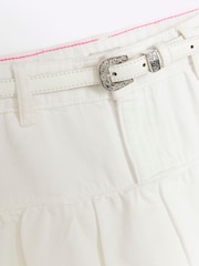 River Island White Girls 100% Cotton Denim Rara Skirt - Image 3 of 4