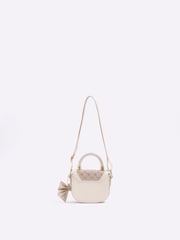 River Island Brown Girls Faux Leather Bow Monogram Bag - Image 3 of 4
