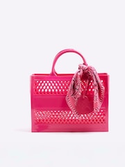 River Island Pink Girls Jelly Tote Bag - Image 1 of 5