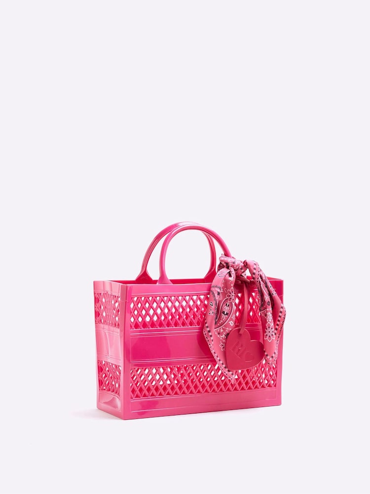 River Island Pink Girls Jelly Tote Bag - Image 2 of 5