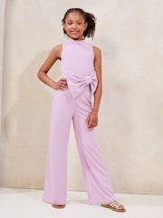 Lipsy Lilac Purple Statement Bow Jumpsuit (5-16yrs) - Image 1 of 4