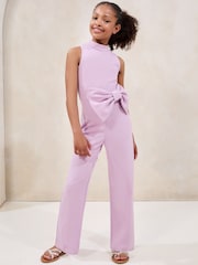 Lipsy Lilac Purple Statement Bow Jumpsuit (5-16yrs) - Image 3 of 4