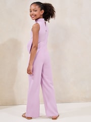 Lipsy Lilac Purple Statement Bow Jumpsuit (5-16yrs) - Image 4 of 4