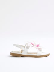 River Island White Girls Orchid Flower Sandals - Image 1 of 5