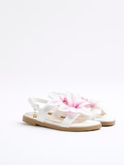 River Island White Girls Orchid Flower Sandals - Image 2 of 5