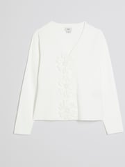 River Island White 3D Flower Cardigan - Image 1 of 4