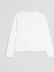 River Island White 3D Flower Cardigan - Image 2 of 4