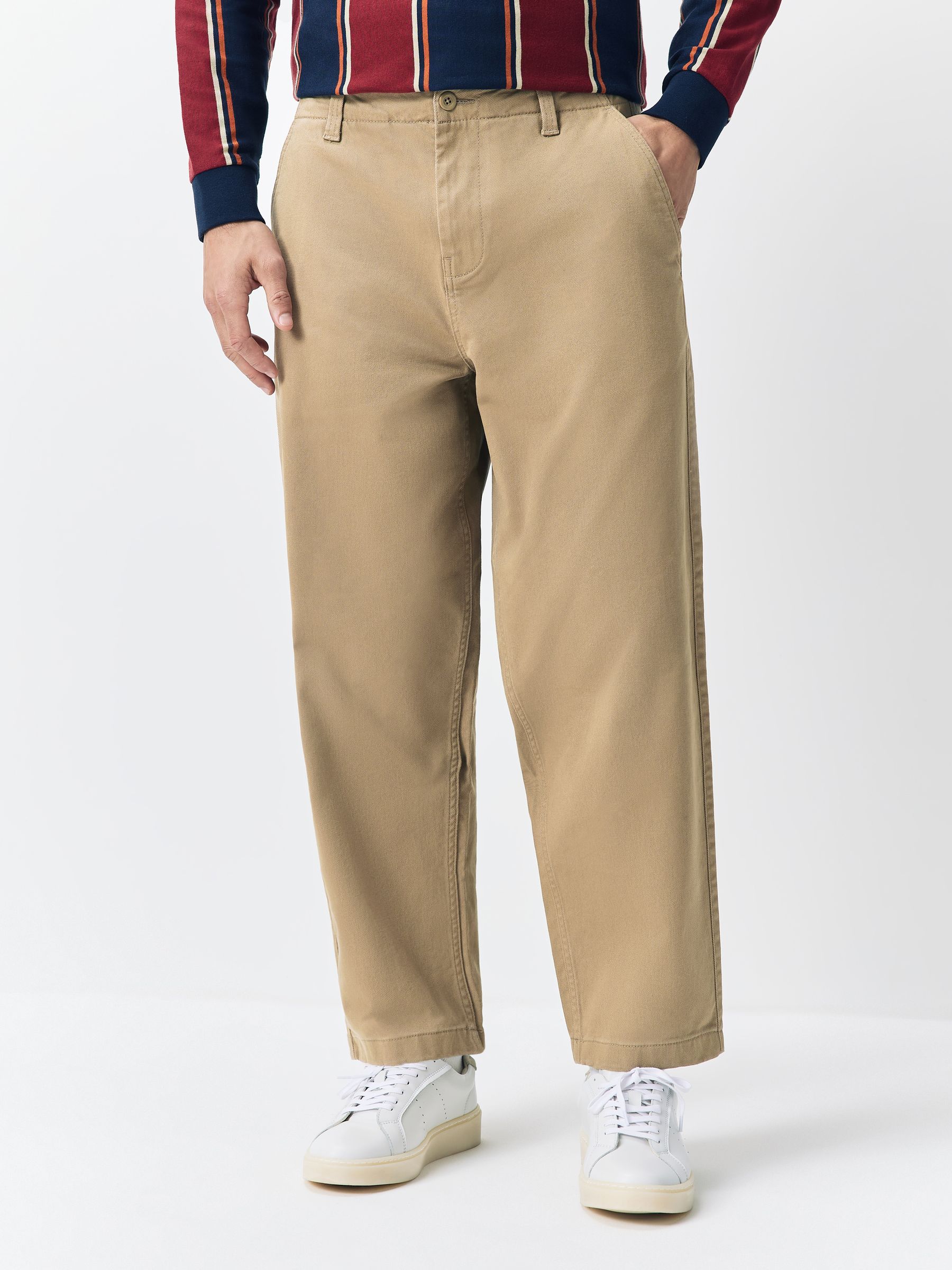 Buy Stone Barrel Fit Authentic Cotton Rich Stretch Trousers from