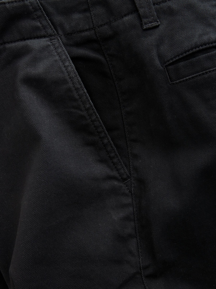 Black Relaxed Fit Authentic Cotton Rich Stretch Trousers - Image 9 of 9