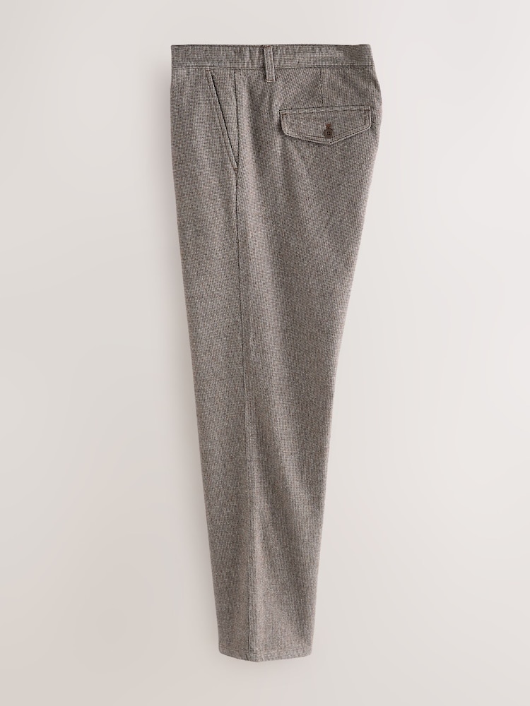 Brown Cotton Rich Dogtooth Trousers - Image 2 of 5