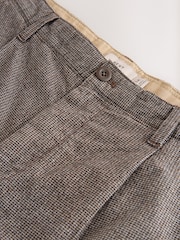 Brown Cotton Rich Dogtooth Trousers - Image 4 of 5