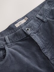 Blue Straight Fit Corduroy 5 Pocket Stretch Trousers - Image 3 of 5