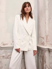 Mint Velvet White Ivory Tux Blazer - Image 1 of 8