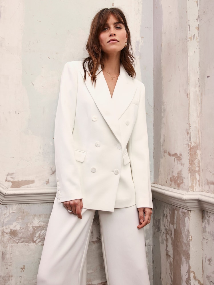 Mint Velvet White Ivory Tux Blazer - Image 1 of 8