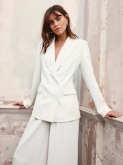 Mint Velvet White Ivory Tux Blazer - Image 2 of 8