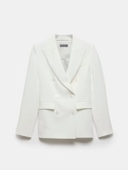 Mint Velvet White Ivory Tux Blazer - Image 6 of 8