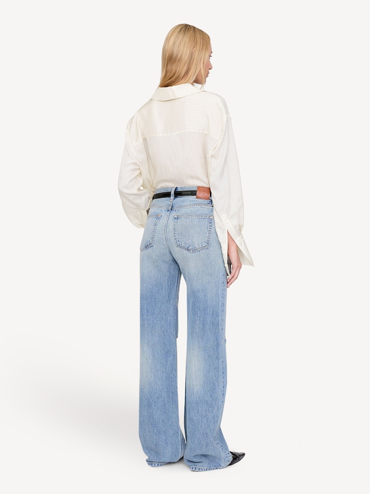 ANINE BING Cream Pinstripe Bridget Shirt - Image 2 of 6