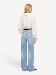 ANINE BING Cream Pinstripe Bridget Shirt - Image 4 of 6