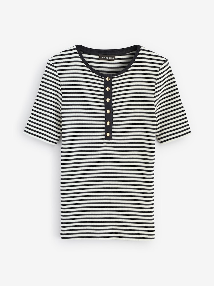 ANINE BING Black Alessia T-Shirt - Image 1 of 1 ANINE BING Black Alessia T-Shirt - Image 1 of 1
