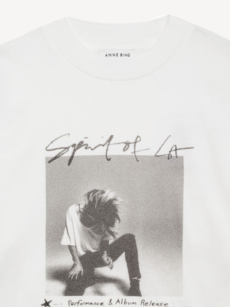 ANINE BING Cream Ashton Spirit T-Shirt - Image 4 of 4
