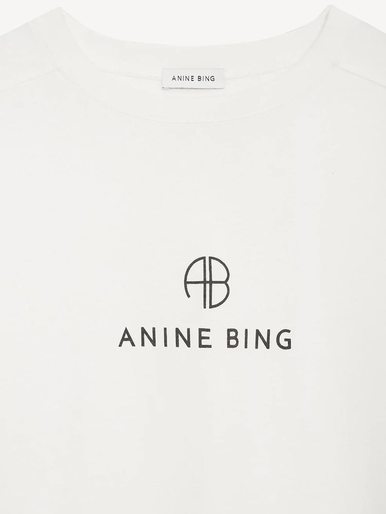 ANINE BING Cream Jaci Monogram Sweatshirt - Image 2 of 2
