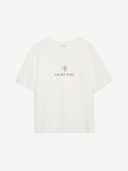 ANINE BING Cream Jaylin Monogram T-Shirt - Image 1 of 2