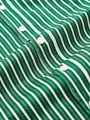 Reiss Green/White Aplin 9-13 yrs Cotton-Poplin Striped Oversize Shirt - Image 4 of 4