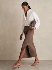 Reiss Pippa Pleated Jersey Midi Skirt - Изображение 1 из 7