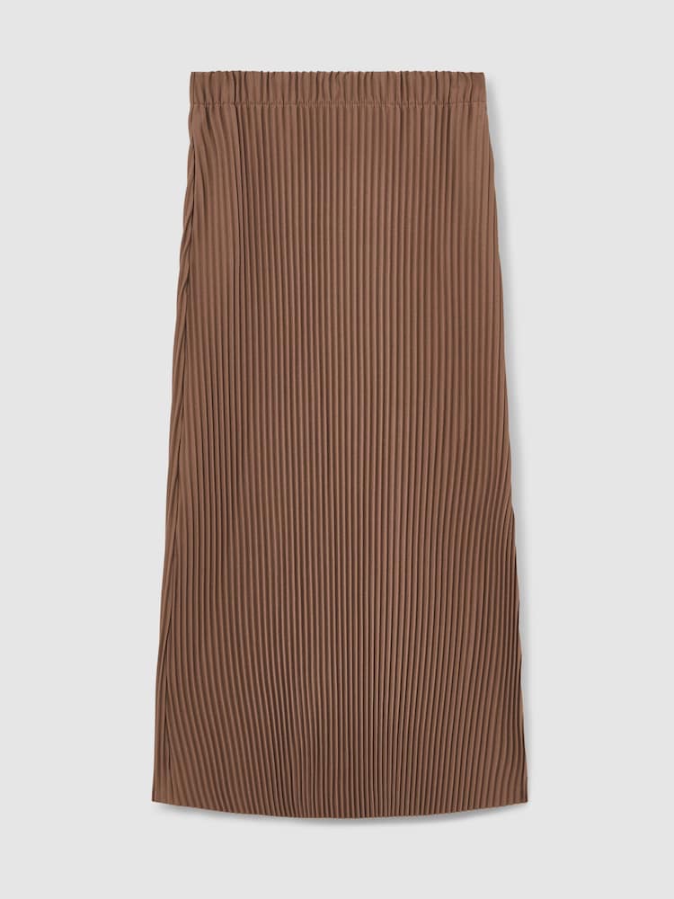 Reiss Pippa Pleated Jersey Midi Skirt - Изображение 2 из 7