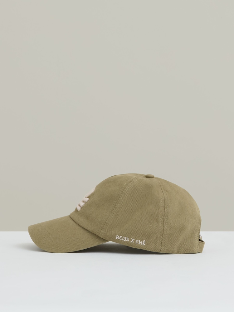 Reiss Washed Sage Brava Sunset-Embroidered Cap - Image 3 of 5