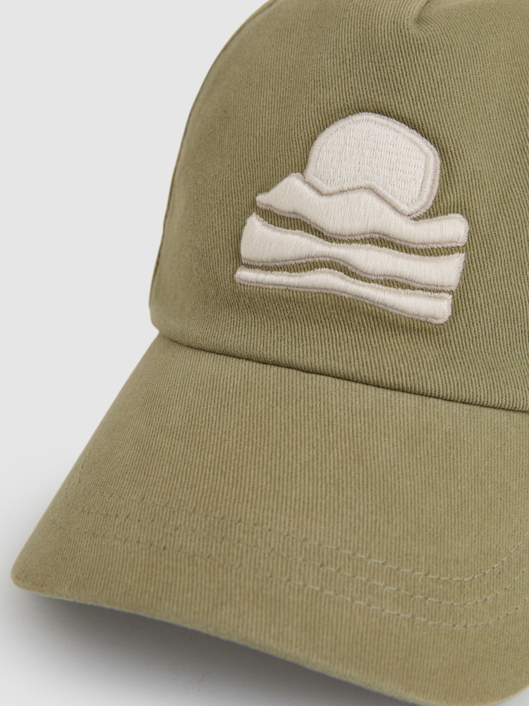 Reiss Washed Sage Brava Cap Reiss | Ché Sunset-Embroidered Cap - Image 5 of 5